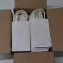 BagDream 100 Pack 3.5x2.4x6.7 Inches Mini Gift Party Favor Bags Small Kraft White Gift Bags with Handles Bulk Recyclable Paper Sacks