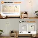 【Upgraded】Dimmable Gold Floor Lamp for Living Room with Clear Glass Lampshade, Glass Modern Floor Lamp with 900LM Edison Bulb Included, Standing Tall Lamp for Bedroom, Office, Reading Room, Corner