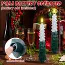 Funtery 6 Pcs LED Christmas Tree Flameless Taper Candles Real Wax Battery Operated Candlestick Lights with 3D Flame and Remote Timer Window Fireplace(Snow-Topped,Christmas Tree)