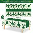 QZYL 3 Pack St Patricks Day Decorations, 108" X 54" St Patricks Day Tablecloth, Disposable Plastic Shamrock Green Tablecloths Grass Table Cover, Irish Holiday Table Cloth for Shamrock Party Supplies