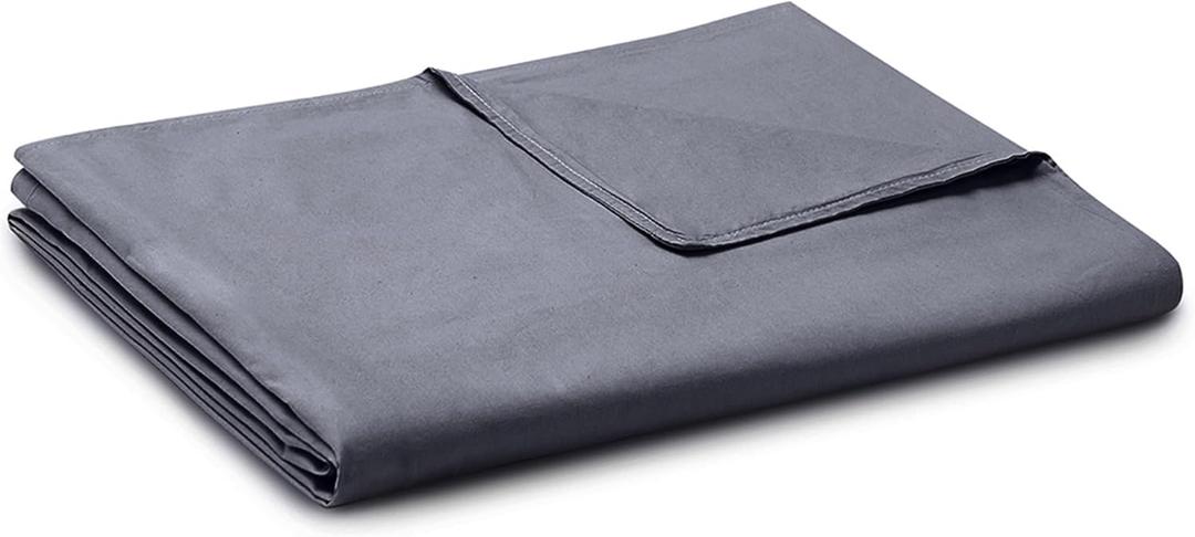 YnM Exclusive Cotton Duvet Cover for Weighted Blankets with 16 Strings (Dark Grey, 88"x104")