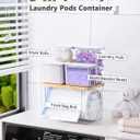 iCASA Trash Bag Dispenser Dishwasher Pods Container, 5 in 1 Garbage Bags Holder Under Sink Organizer Acrylic Laundry Pod Detergent Powder Container, Kitchen Pantry Laundry Room Organization Storage