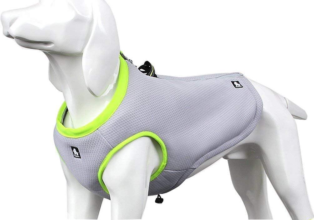 SGODA Dog Cooling Vest Harness Cooler Jacket Grey Green (XX-Small Chest 12-14")