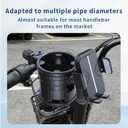 3-in-1 Stroller Cup Phone Holder Attachment, Universal Cup Holder with Adjustable Phone Mount, Double Cup Holder for Walker, Wheelchair, Fits Most Donna, Uppababy, Bugaboo, Anti-Slip & Easy Install