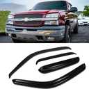 Window Visors Rain Guards Side Wind Deflectors for 1999-2006 Silverado & Sierra 1500/2500/3500/2500 HD Extended Cab, 07 Classic Body Vent Guard Shade Sun 94044 4-Pieces Set