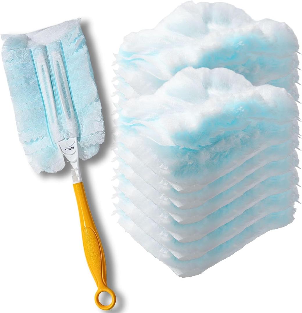 Duster Refills, Static Dust Removal Brush Disposable Replacement Head Compatible with Swiffer Duster Refills for Electronics, Furniture, Blinds, Ceiling Fans (Blue, 18 PCS)