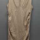 Allegra K Tank Dress for Women's Crew Neck Ruched Casual A-line Midi Sleeveless Dresses,Size-(XL)
