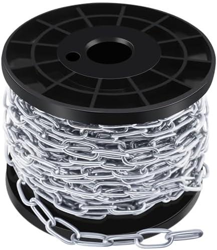 50 ft 1/12" Stainless Steel Hanging Chain Metal Chain Link Light Duty Chain Utility Chain Jack Chain for Home Outdoor Camping Hanging (2mm*15m)