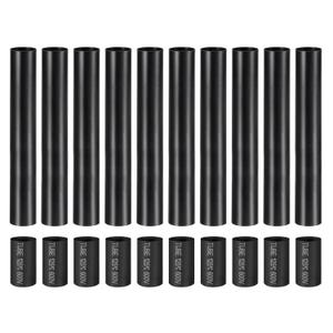 PATIKIL 6" Tall Candle Covers Sleeves, 10Pcs Metal E12 Chandelier Socket Sleeves with Insulation Heat Shrinkable Flame Retardant Tube Bulb Light Base Holder for Lamps, Black