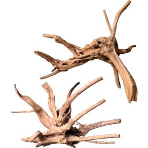 majoywoo Natural Large Driftwood for Aquarium Decor Reptile Decor, Assorted Spider Wood Branch 11-14" 2 Pcs, Fish Tank Decoration