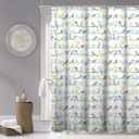 Dainty Home 100% Cotton Printed Medallion Designed 70" x 72" Shower Curtain (Spa)