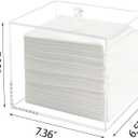 Weiai Face Towel Box, Acrylic Facial Disposable Towelettes Holder Container for XL Face Towels and Protects from Dust, Clear