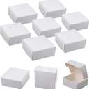 Sdootjewelry Small Gift Boxes, 1.57 x 1.57 x 0.98 inch, 100 Pack Kraft Ring Boxes, White
