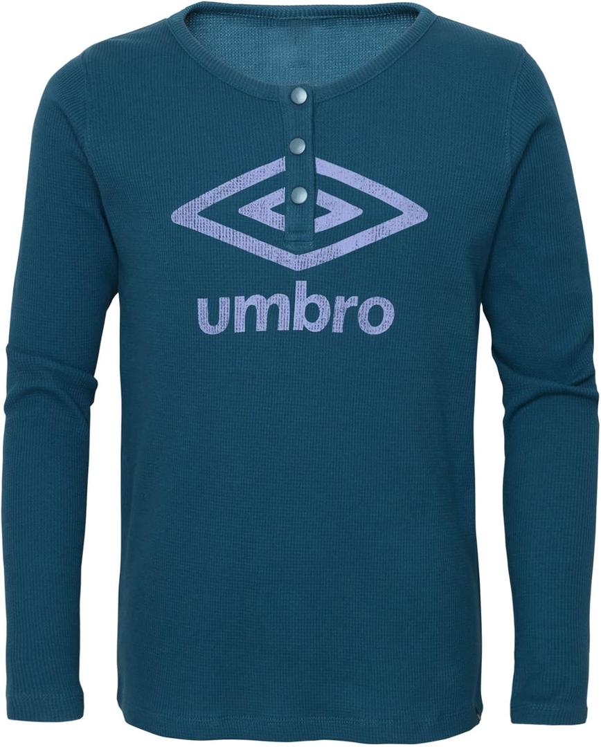 Umbro Girls Thermal Henley (X-Small, Blue Coral)