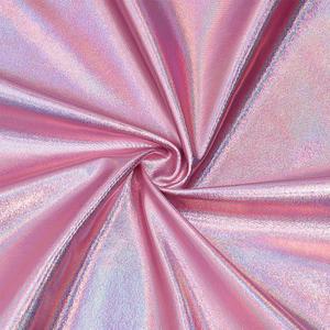 PH PandaHall 39 inch Pink Metallic Foil Fabric 1.6 Yards Wide Spandex Stretch Fabrics Polyester Stretch Shiny Fabrics Foil Sewing Cloth Lame Fabric for Dancewear Crafts Costumes Decor
