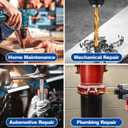 Toolwiz Easy Out Screw Extractor Set  14PCS Broken Bolt Extractor Kit with HSS Left Handed Drill Bits for Removing Stripped Screws, Broken Bolts, Damaged Nuts Easy Out Set with Canvas Bag