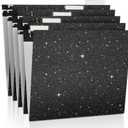 25 Pcs Black Hanging File Folders 12 x 9.25'' Glitter Hanging Folders with 25 Paper 1/5 Cut Adjustable Tab and 25 Plastic Tab for Medical Charts Office Desktop