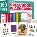 QUOKKA 260 Flash Cards for Kids Ages 3-5 with Realistic Images  Pre K Flash Cards Age 4-5 for Toddlers & Preschool, Alphabet, Numbers, Shapes, etc with 30 Learning Activities Color-Coded for Sorting