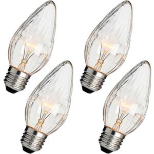 40W F15 Incandescent Light Bulbs, 4-Pack, Daylight White 5000K, Dimmable, E26 Medium Base, Vintage Wrinkle Glass, Rough Service & Shatter-Resistant