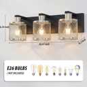 3 Lights Bathroom Light Fixtures Brushed Nickel Vanity Lights 3 Lights Farmhouse Bathroom Vanity Light Vintage Design Wall Sconces Lighting for Mirror Attic Corridor Cellar Wall Lamps