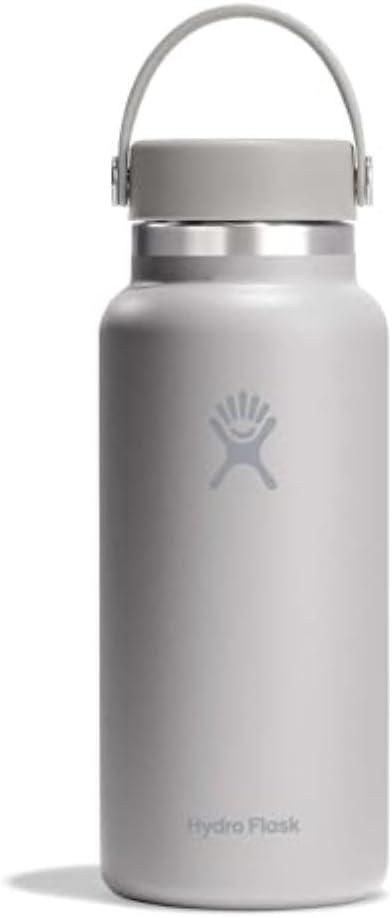 Hydro Flask Wide Mouth vacuum insulated stainless steel water bottle with leakproof closeable lid for cold water drinks, sports, travel, car and school 32OZ