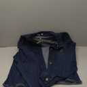 Agnes Orinda Women's Plus Size Classic Washed Front Frayed Denim Jacket (2X, Dark Blue)