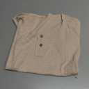 KINLONSAIR Womens Short Sleeve Henley T Shirts Button Down Slim Fit Tops Scoop Neck Ribbed Knit Shirts (M)