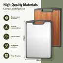 Titanium Cutting Board Double Sided, 15 Wood Cutting Board for kitchen, GR1 Titanium & Ebony Large Chopping Board for meat with Juice Groove for Meat & Veggies