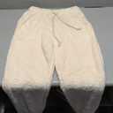 Hooever Womens Fluffy Pajamas Set Fleece Pullover Warm Sleepwear 2 Piece Lounge Sets with Pockets, Medium, Ivory 