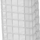 Sooyee 7 Layers Stackable Storage Container, 70 Adjustable Compartments Stackable Storage Container for Kids Toys, Art Crafts, Jewelry, Supplies, Mini Case & Letter Sticker Included,Clear
