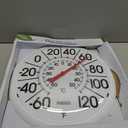 Springfield Indoor Outdoor Big and Bold Thermometer with Mounting Bracket, Easy to Read Numbers for Patio, Pool, and Indoor Areas, 13.25-Inch, White