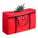 Christmas Tree Storage Bag, Fits Up 4 Ft / 5 Ft Tall Artificial Trees-Heavy Duty Holiday Storage Box with Durable Reinforced Handles & Zipper & Pocket- 600D Oxford Tree Storage Container, Red