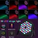 Dj Lights, 36 LED RGB Par Light Stage Lights with Sound Activated Remote & DMX Control Uplights for Weddings KTV Disco Christmas Party Lighting(4Pack)