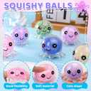 24 Pack Octopus Stress Balls Set for Kids Adults, Cute Squishy Squeeze Fidget Toys for Anxiety Stress Relief, Perfect Party Favors Easter Basket Stuffers Birthday Gifts