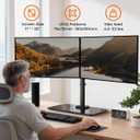 ErGear Freestanding Dual Monitor Stand for 17 to 32 Inch Screens, Computer Monitor Mount for 2 Screens, Dual Monitor Arm with Tempered Glass Base, VESA Mount Desk Stand Holds 22 lbs per Arm