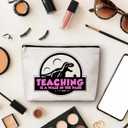 Teacher Gifts Makeup Bag, Teaching Is A Walk In The Park Cosmetic Bags, Dinosaur Makeup Zipper Pouch Bag, Teacher's Day Gift, Birthday Appreciation Thank You Retirement Gifts For Best Teacher, 49