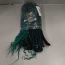 Double Ended 3 in 1 Dreadlock Extensions, 24 inch 15pcs Ombre Teal Green Mixed Dreads Extensions Set DE Dreads with Curly Dreadlocks for White Women