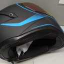 Full Face Motorcycle Helmets for Men Women, DOT, Matte Black Blue, M