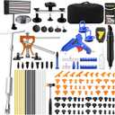 Paintless Dent Repair Kit with LED Line Board, Heat Gun for Glue Removal & Dent Heating, Dent Puller Kit with T-Bar, Dent Lifter, PC Glue Tabs, Auto Body Dent Removal Kit for Cars Trucks