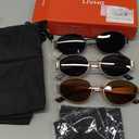 livho 2025 Trendy Oval Sunglasses - Stylish Polarized Shades for Everyday - Retro Metal Frames 3-Pack