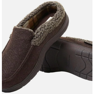 Dearfoams Men's Size Small 7/8 Total Comfort Coffee Memory Foam Slippers  7-8