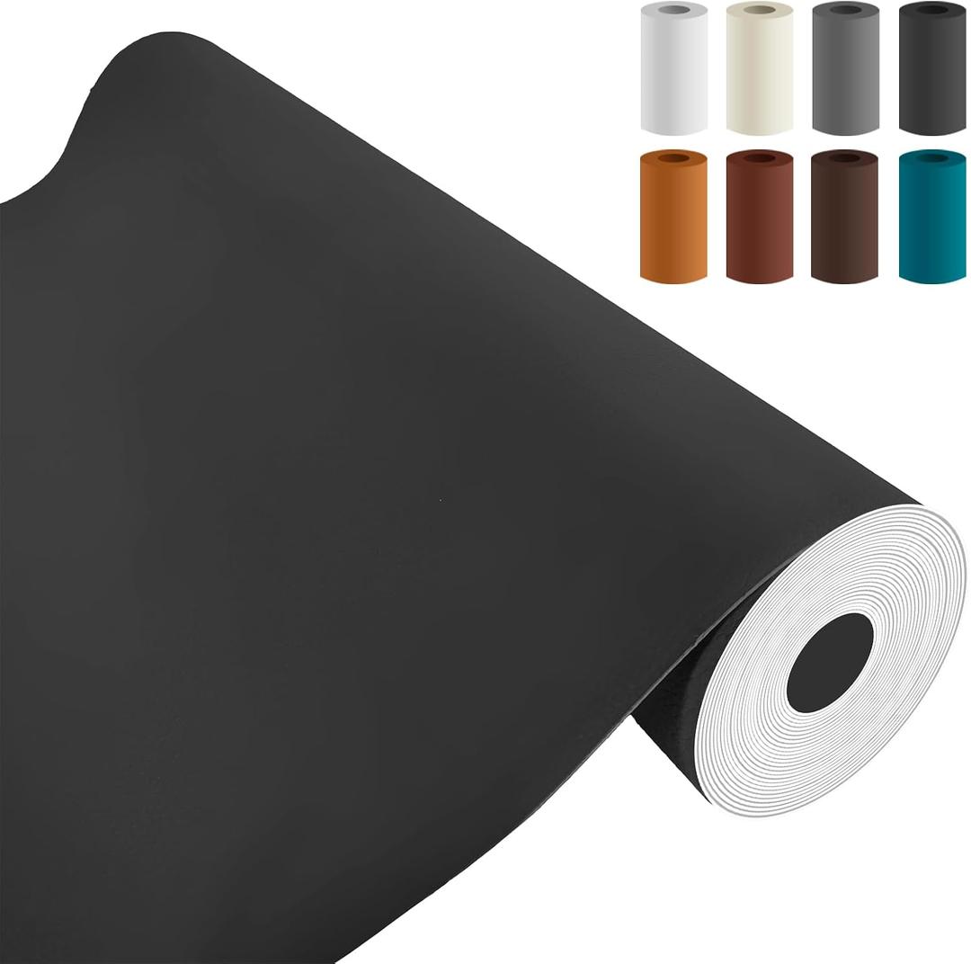 2 x AOOTOOLINK Leather Repair Patch 35X158 Inch Self Adhesive Leather Repair, Large Leather Repair Tape for Couches, Furniture, Car Seats, Cabinets, Sofa, Handbags (Black, 35X158 Inch)