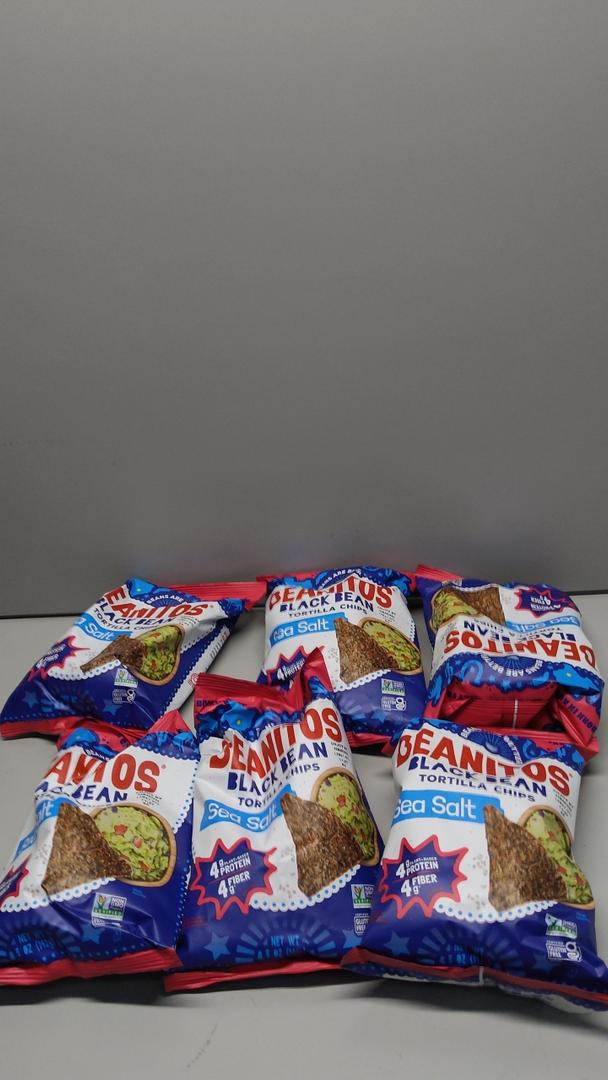 Beanitos Black Bean Tortilla Chips Sea Salt Flavor 6 Pack Exp: 03-02-2026