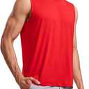 CRZ YOGA Men's Workout Sleeveless Shirt Quick Dry Stretchy Swim T-Shirts Athletic Gym Running Beach Tank Top (X-Large, Black)