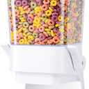 Cereal Dispenser Countertop with lids, 5L Organization and Storage Containers for Kitchen and pantry, Plastic Containers for food, Cereal, Rice, Beans, Grains, Nuts, Oatmeal, Pet food, White, 1Pc