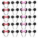 NEWTGAN 20 PCS Mouse Ears Headbands for Birthday Party Theme Park Costume Play Celebration for Boys and Girls (3color) (3 Color)