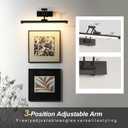 ZitoStory Picture Lights for Wall Battery Operated, (Black, 24in) Rechargeable Art Light for Painting,Modern wall Lights for Pictures,Dimmable Gallery Artwork Lights for Pictures On Wall