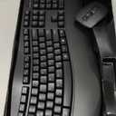 Wireless Keyboard and Mouse Combo, 2.4G Full Size Wave Keys Ergonomic Keyboard with Wrist Rest and 3Level DPI Adjustable Wireless Ergonomic Mouse for Windows, Mac OS Desktop/Laptop/PC(Black)