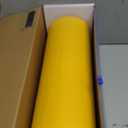 Smiry 54 Inch x 100 Feet Disposable Table Cover Roll, Mustard Yellow Plastic Table Cloth in Cut-to-Size Box with Slide Cutter, Waterproof Rectangle Tablecloths for Weddings, Banquets, Outdoor