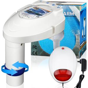 Inground Pool Alarm for Kids Safety, Swimming Pool Motion Sensor Alarm | Wireless Pool Water Immersion Alarms Detector Battery Powered with Remote Receiver for Kids Pets FCC-Compliant